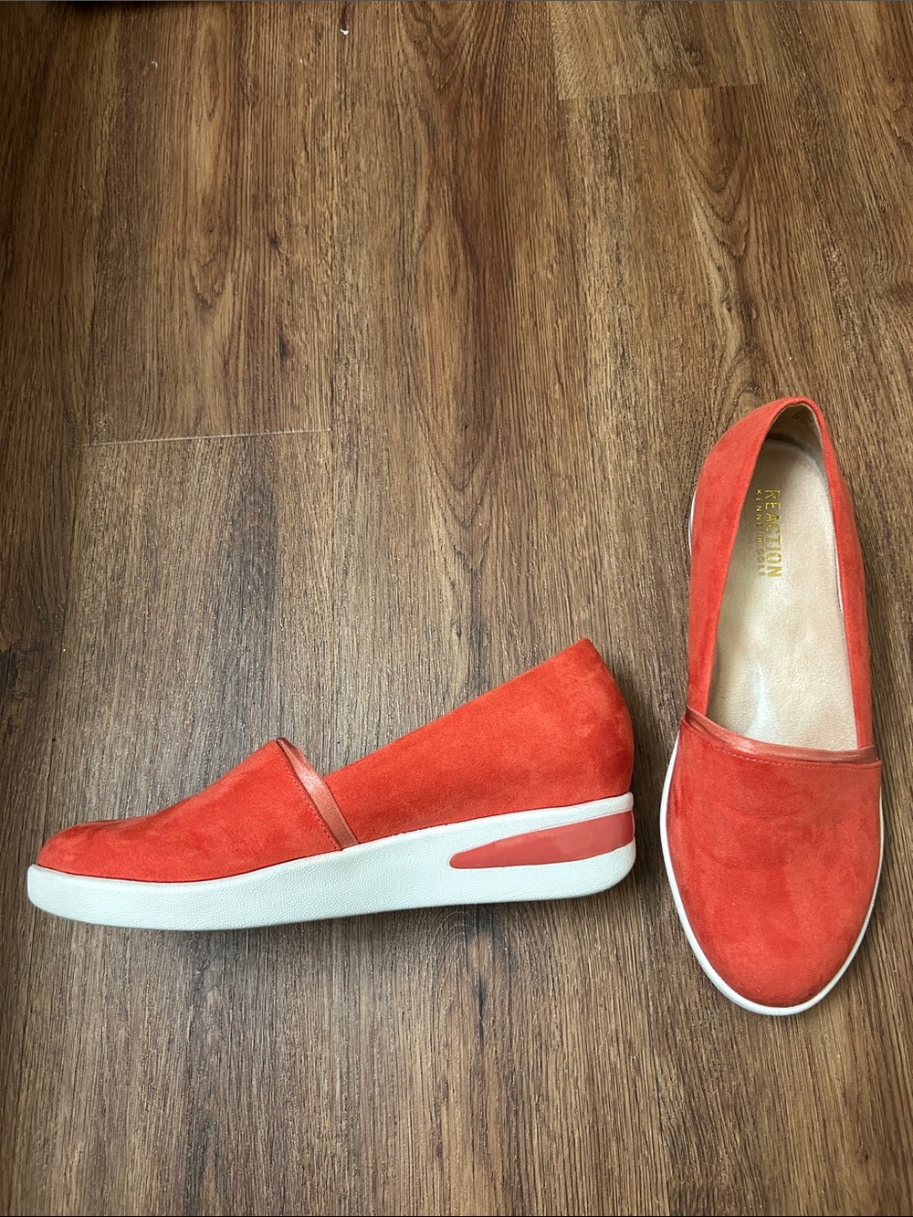 Kenneth Cole Reaction Slip On Espadrille Melon Suede Shoes 8